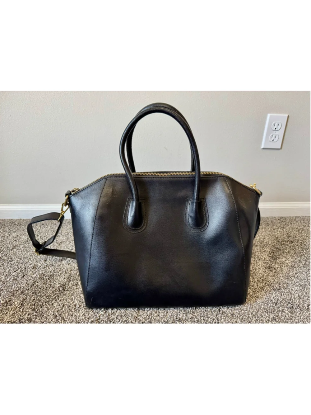 Women's Luana Ferracuti Black Leather Large Satchel Bag Made in Italy